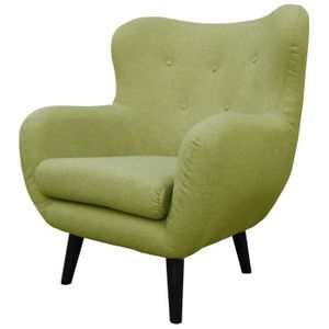 VIBORG Fauteuil scandinave en tissu vert