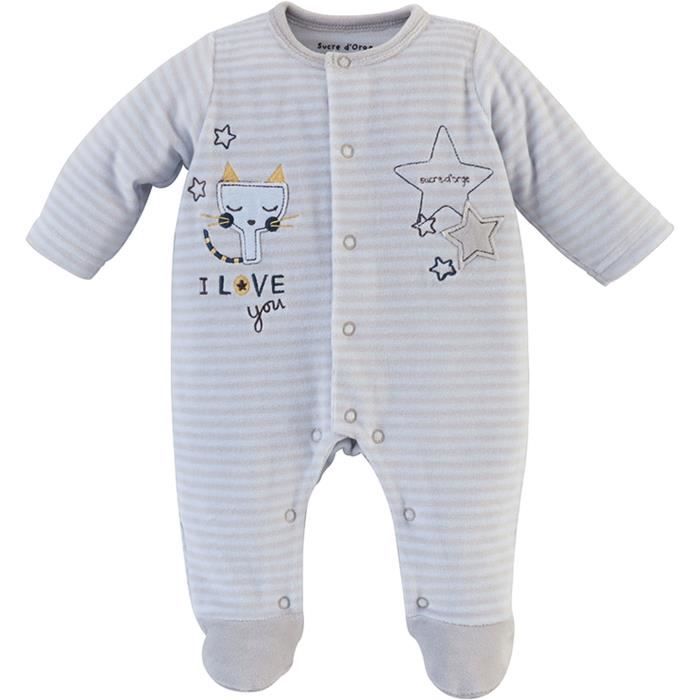 Pyjama bébé Garçon SUCRE D'ORGE - Velours Bleu I love you
