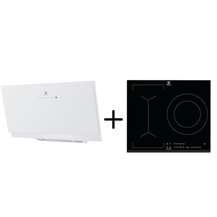 ELECTROLUX EFV90673OW - Hotte décorative murale - Hotte pilotée par la table - B- Blanc + LIV633 - Table induction Pack encastrable