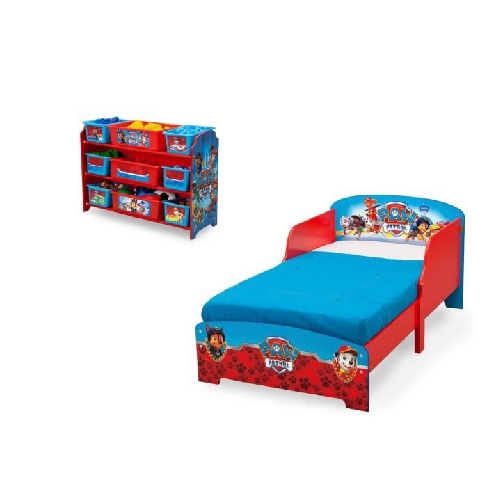 PAT PATROUILLE Chambre enfant en bois Lit et meuble de rangement