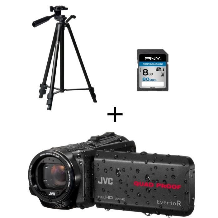 Caméscope numérique JVC GZ-R430B Full HD Tout-terrain – Waterproof + Carte + Trépied