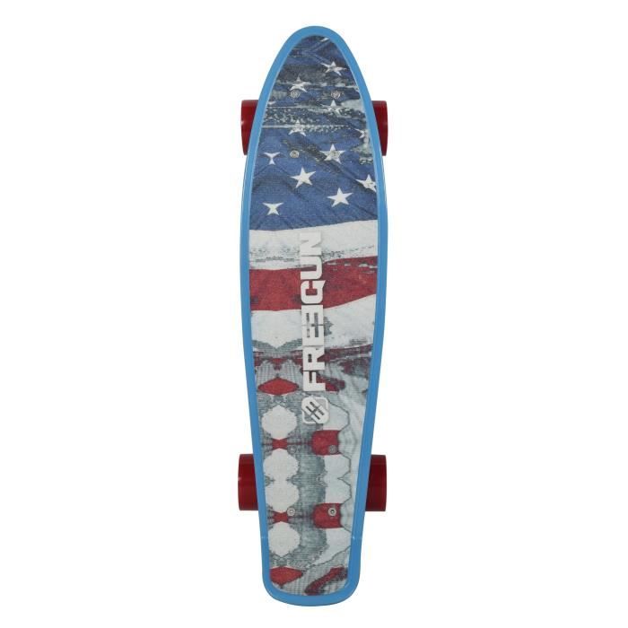 FREEGUN Skateboard vintage 575 cm BF ABEC 5 Bleu et rouge