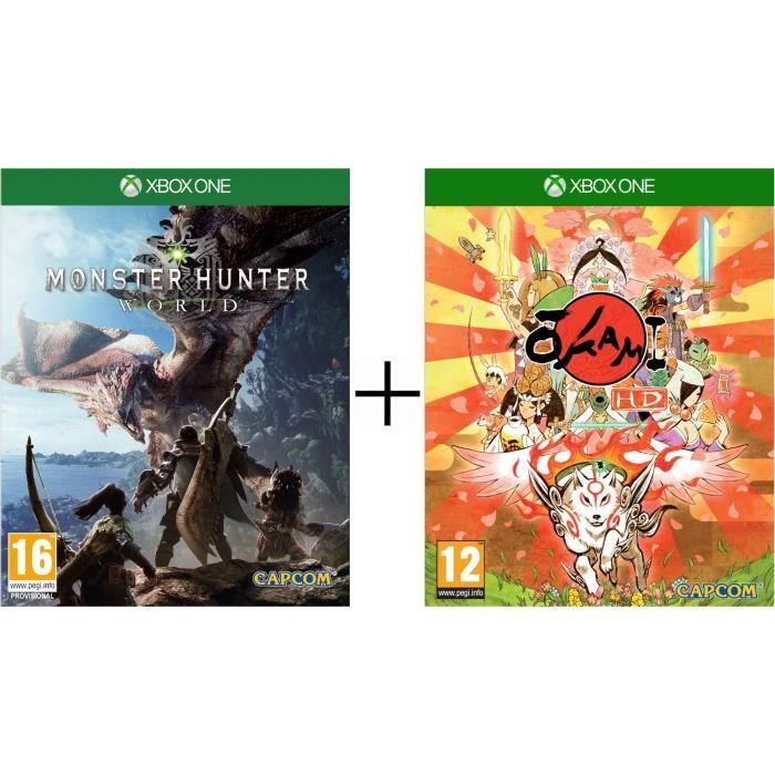 Pack 2 jeux Xbox One : Monster Hunter World + Okami HD