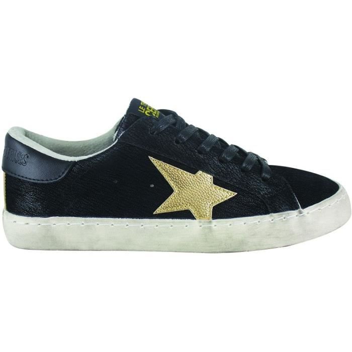 LE TEMPS DES CERISES Baskets Sportswear Synthétique City Black Gold Femme