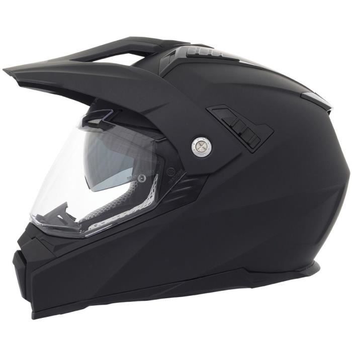 STORMER Casque Cross Traveller Noir Mat + Cagoule