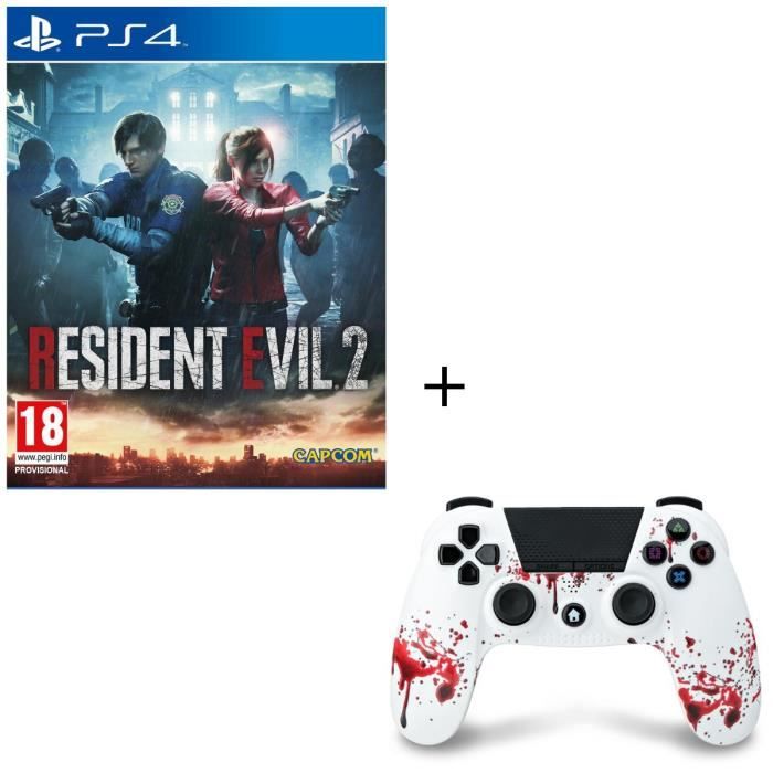 Resident Evil 2 Jeu PS4 + Manette Bluetooth Zombie PS4