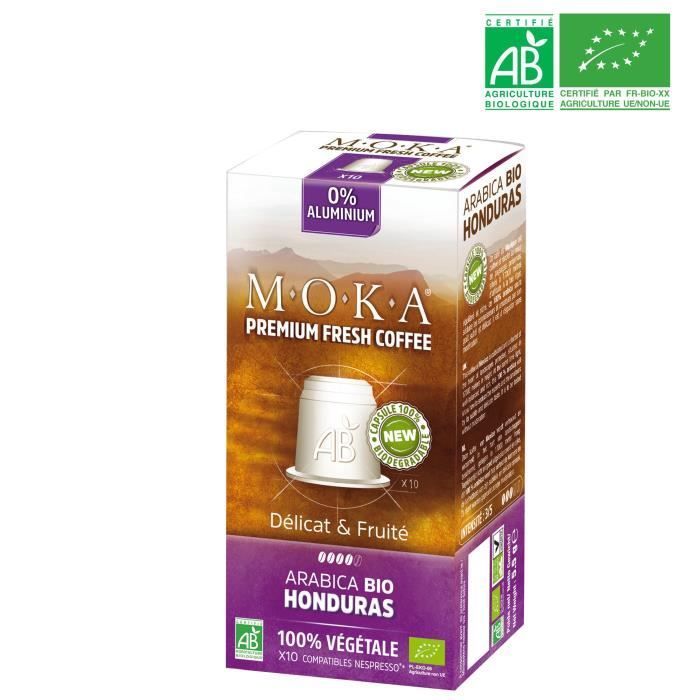 MOKA 10 capsules de café Arabica Honduras - Bio - Compatibles avec le système Nespresso®*