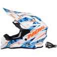 NOX Casque cross Bazooka - Déco Blanc Bleu + masque