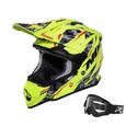 NOX Casque cross Bazooka déco - Jaune + masque
