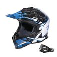 NOX Cosmos Casque Cross Déco Bleu + Masque