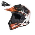 NOX Cosmos Casque Cross Déco Orange + Masque