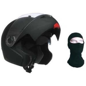 AMX Casque Modulable Noir Mat + Cagoule OFFERTE