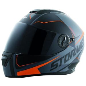 STORMER Versus Casque Polycarbonate Orange + Cagoule
