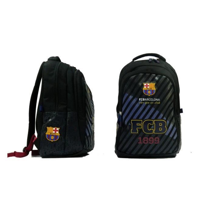 FC BARCELONE Sac à Dos - 2 Compartiments - Primaire / Collège - 45 cm - Bleu et noir - Enfant Garçon
