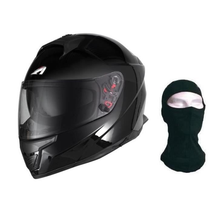 ASTONE Casque Intégral GT 1000F Noir Verni + Cagoule