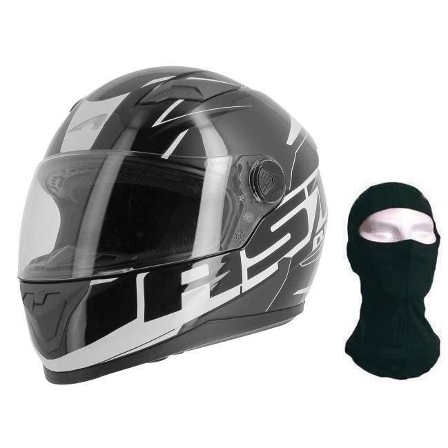 ASTONE Casque intégral GT2 Ast + Cagoule - Mixte - Noir et blanc
