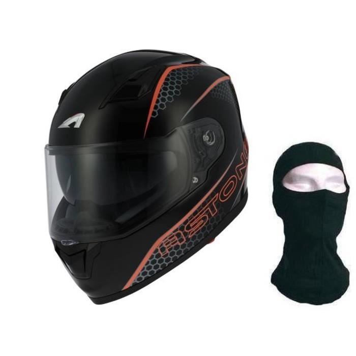 ASTONE Casque Intégral GT 900 Pulse Rouge + Cagoule