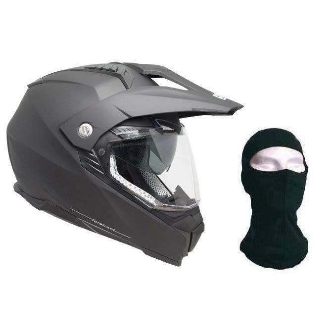 CGM Casque Cross 606A Forefront + cagoule - Noir mat