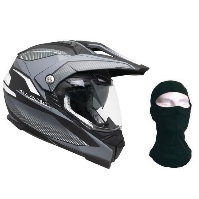 CGM Casque Cross 606G Forward + cagoule - Titanium noir
