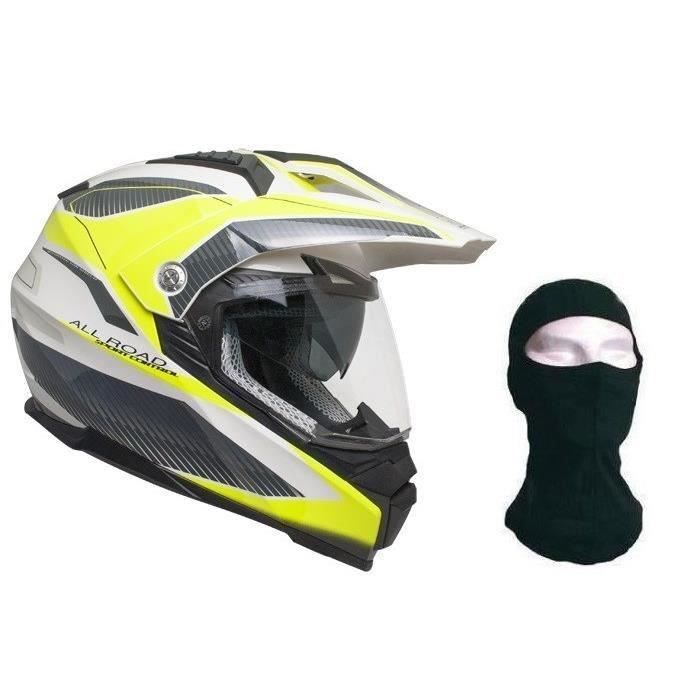 CGM Casque Cross 606G Forward + cagoule - Gris et Jaune