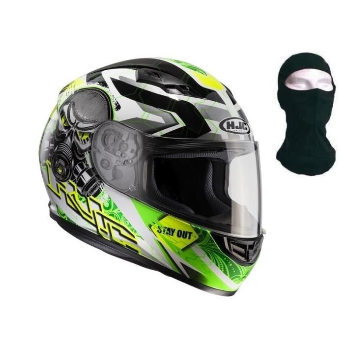 HJC CS-15 Rafu Casque Intégral Noir Vert + Cagoule
