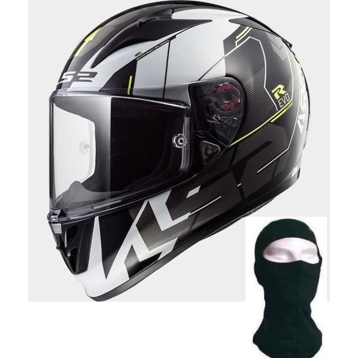 LS2 Casque intégral Arrow R Techno + Cagoule - Noir blanc