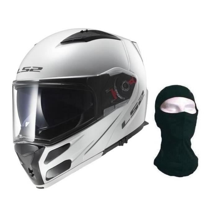 LS2 Casque Modulable Metro Blanc + Cagoule