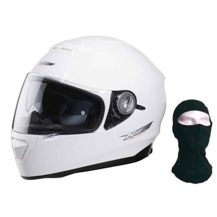 NOX Casque Intégral N301 Blanc + Cagoule