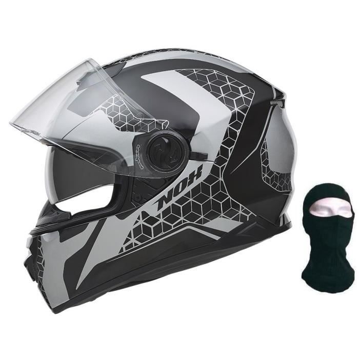 NOX Casque Intégral N301 Steel Argent Mat + Cagoule