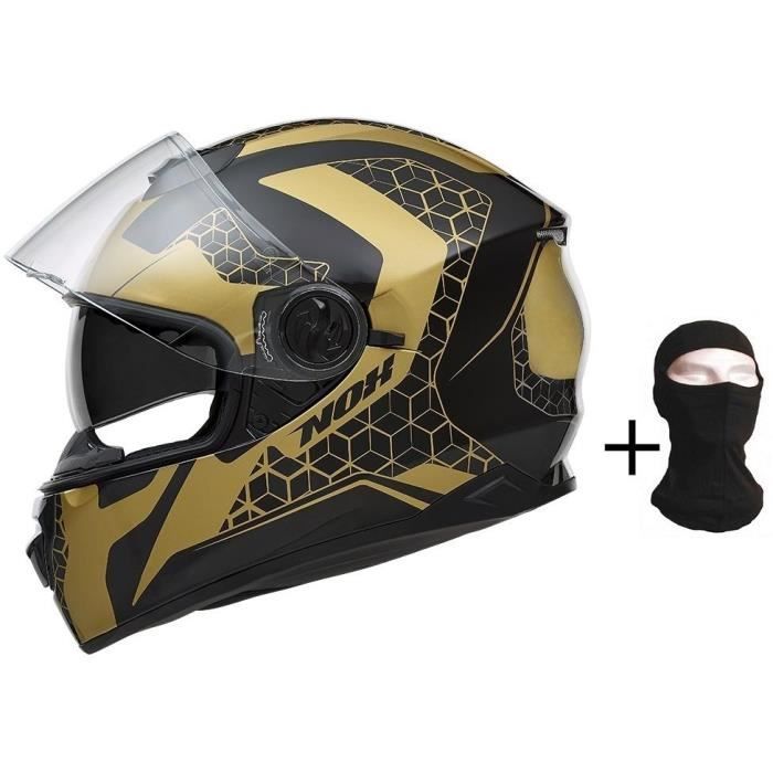 NOX Casque Intégral N301 Symphonie noir or + Cagoule
