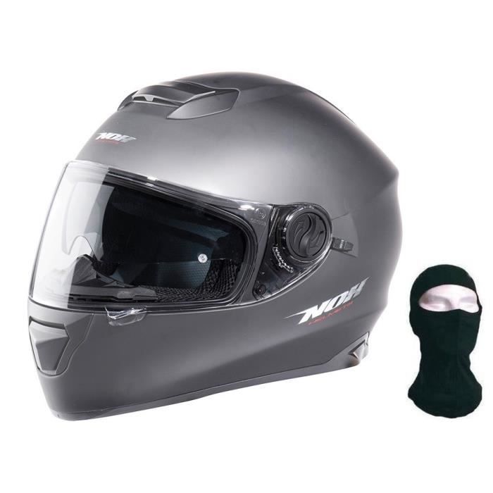 NOX Casque Intégral N301 Gris Titanium + Cagoule