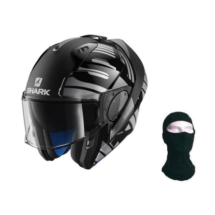SHARK Casque modulable Evo One 2 Lithion - Avec Cagoule - Déco Noir
