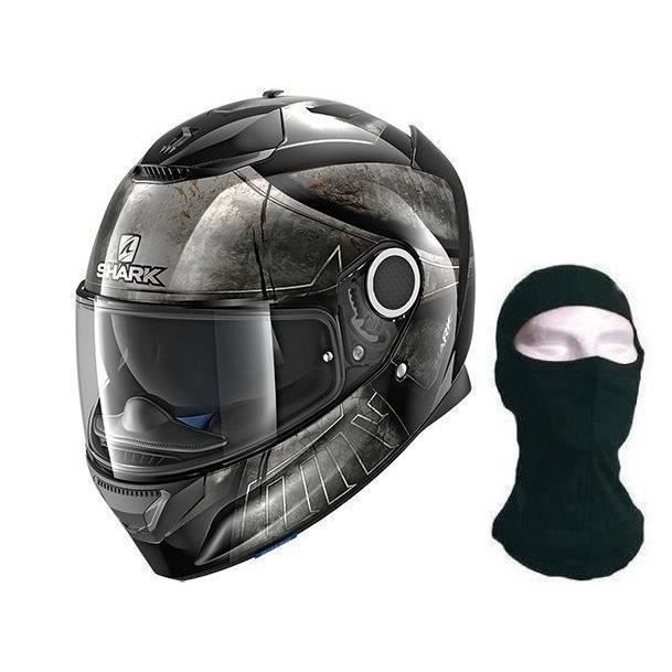 SHARK Casque Intégral Spartan Hoplite - Avec Cagoule - Déco Noir