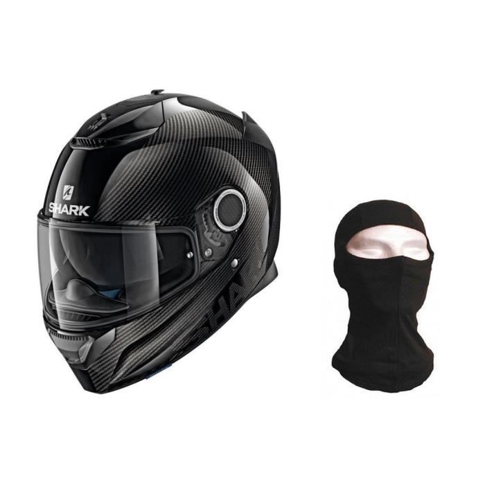 SHARK Spartan Carbon Skin Casque Moto Intégral Noir Anthracite + Cagoule