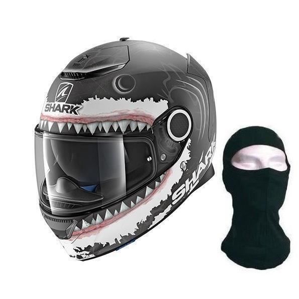 SHARK Casque Intégral Spartan Replica Lorenzo - Avec Cagoule - Blanc