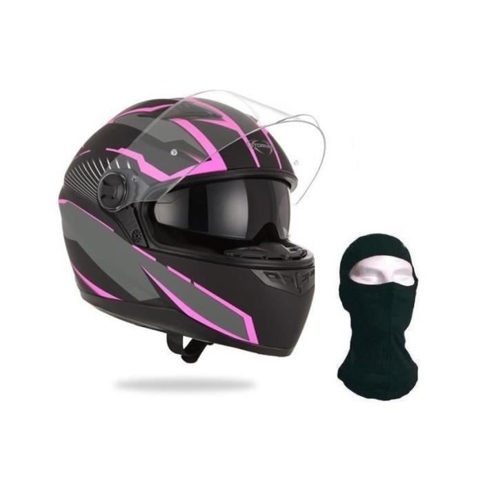 STORMER Casque Intégral Pusher Xenon Rose + Cagoule