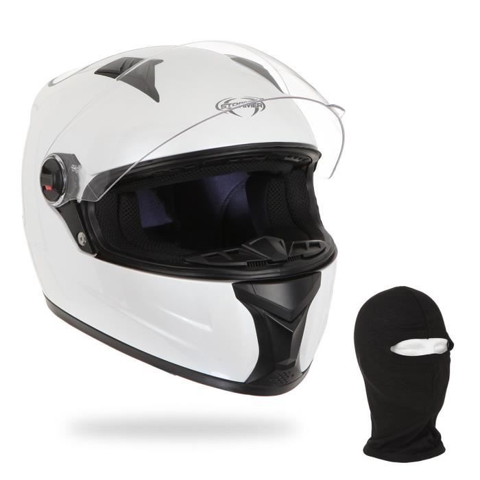STORMER Casque Intégral Swift Blanc + Cagoule