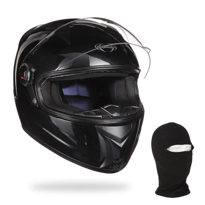 STORMER Casque Intégral Swift Noir Verni + Cagoule