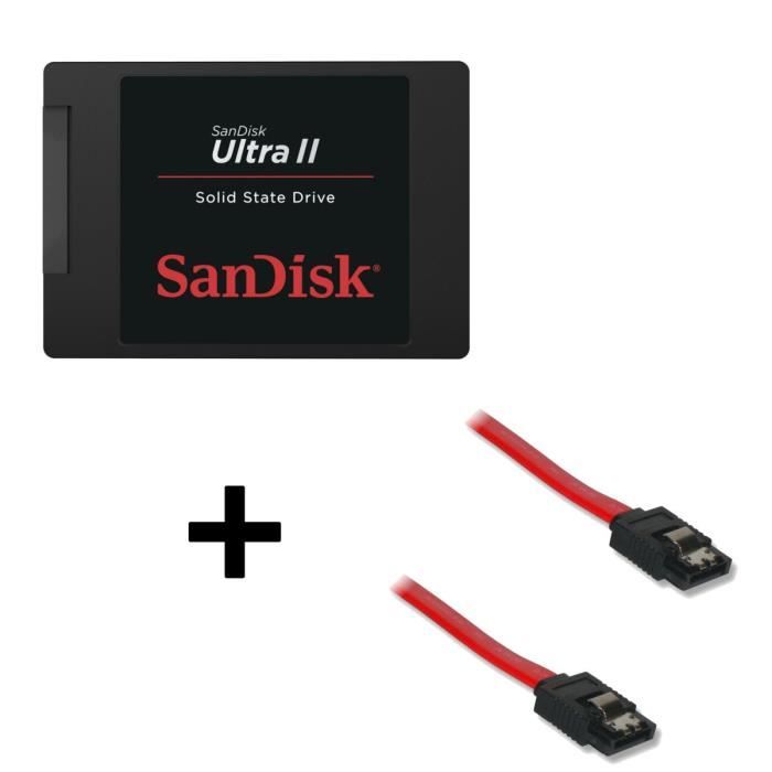 Pack SanDisk Ultra II SSD 240 Go + câble Serial ATA mâle/mâle 50 cm
