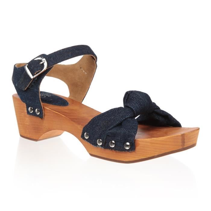 LE TEMPS DES CERISES Sandale à Talon Kota Bleu Jeans Femme