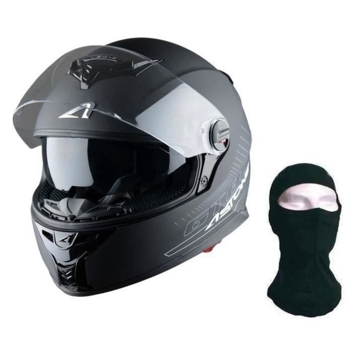 ASTONE Casque Intégral GT 800 Noir Mat + Cagoule