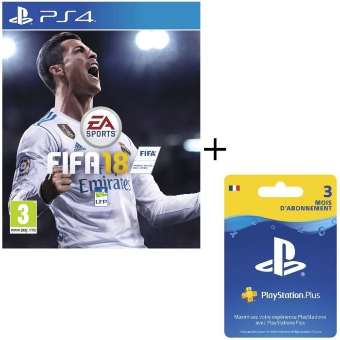 FIFA 18 + Abonnement PlayStation Plus 3 mois