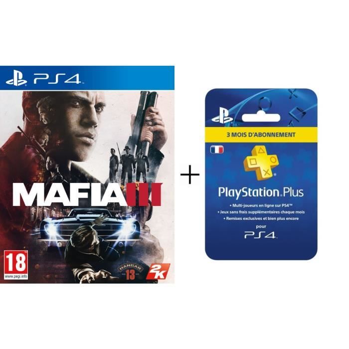 Mafia III Jeu PS4 + Abonnement PlayStation Plus 3 mois