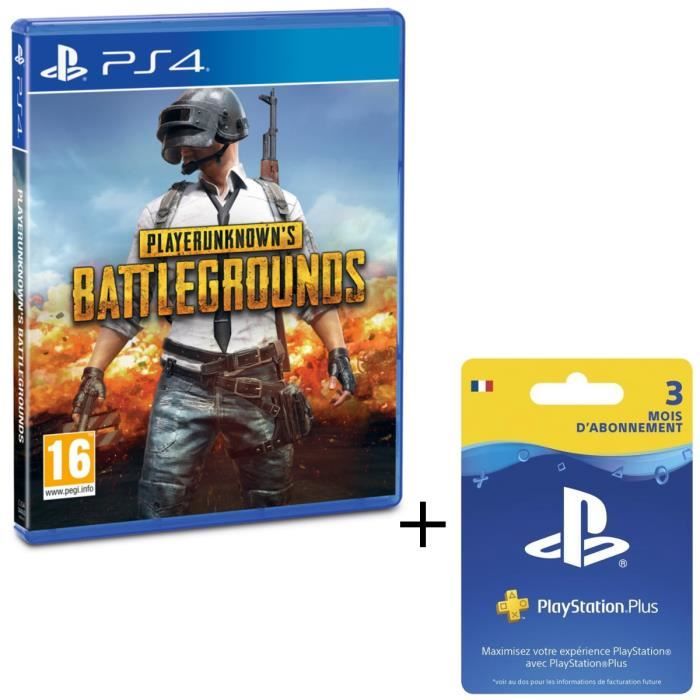 Pack PlayerUnknown's Battlegrounds - PUBG - Jeu PS4 + Abonnement Playstation Plus 3 Mois
