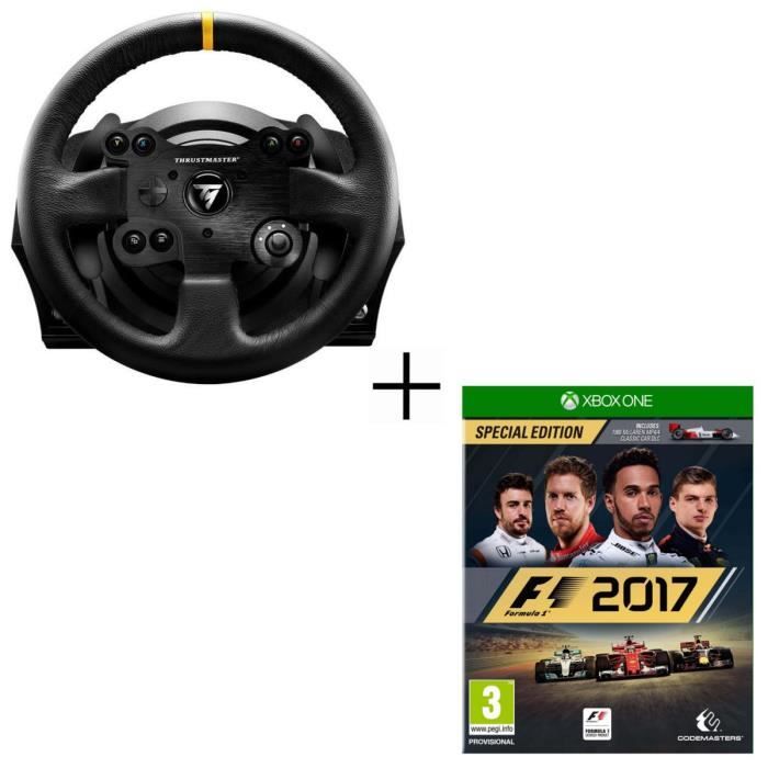 Pack ThrustMaster Volant TX Racing Wheel Leather Edition - PC / Xbox One + F1 2017 Edition Spéciale Jeu Xbox One