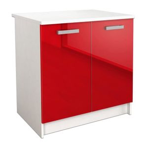 START Caisson bas de cuisine L 80 cm - Rouge brillant