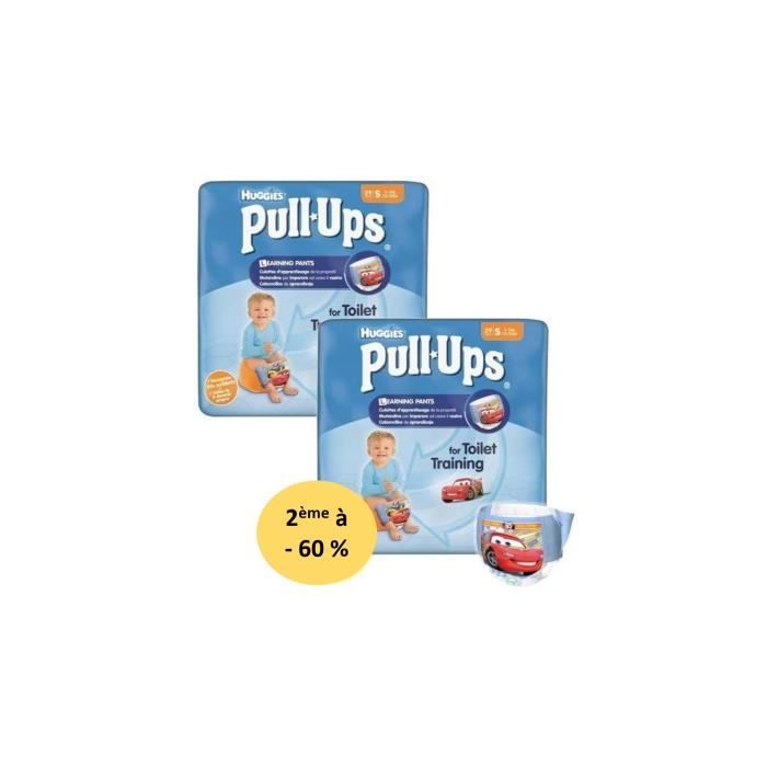 HUGGIES Lot de 2 Packs Pull Ups Cars de 58 Culottes d'apprentissage Garçon Taille S
