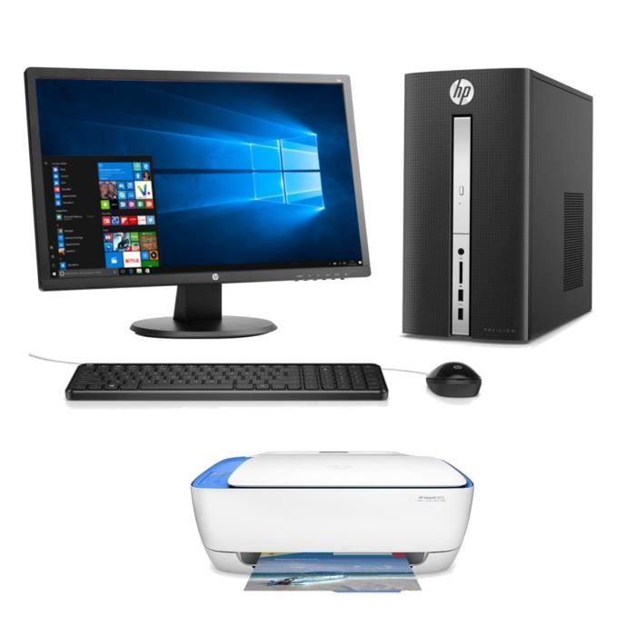 HP PC Pavilion - 510p103nf - 4 GO de RAM - Windows 10- Intel core i3- AMD R5 330- Disque dur 1 To + ecran 24\
