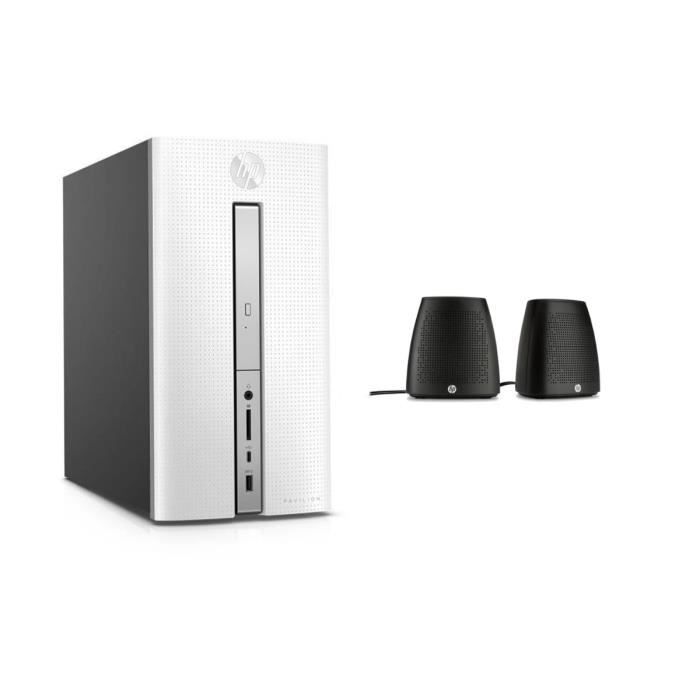 HP PC BUREAU Pavilion - 570p037nf - 4 Go de RAM - Windows 10- Intel Core i5- Intel HD- Disque dur 1To + enceintes