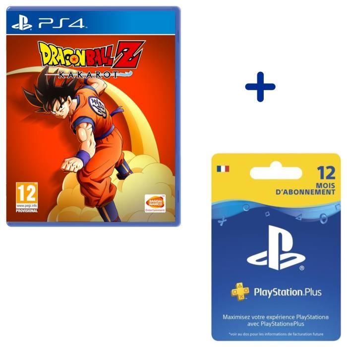 Abonnement PlayStation Plus 12 Mois + Dragon Ball Z: Kakarot